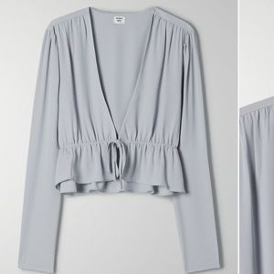 Sunday Best Cropped Tie-Front Blouse